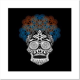 black catrina in floral crown ecopop pattern Posters and Art